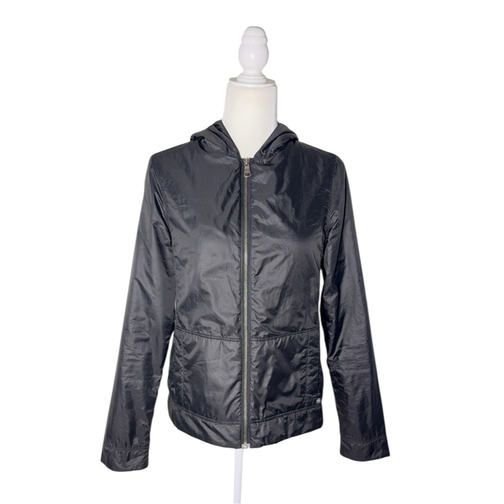 Aether Black Eco Space Hooded Women’s Jacket, Lightweight  Insulated Size 2